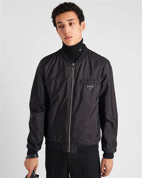 prada leather jacket sale|prada nylon bomber jacket.